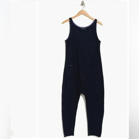 AG Adriano Goldschmied Abyl Sleeveless Overalls Jumpsuit in Navy Blue Size S - Picture 10 of 11